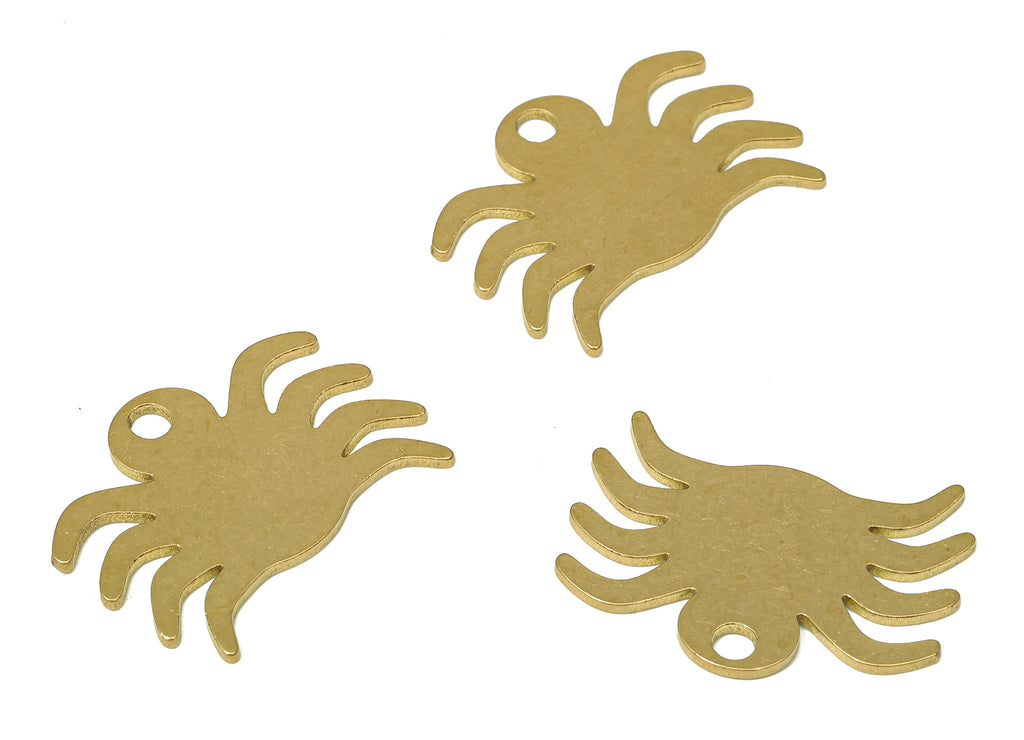 Brass Crab Spider Earring Charms - Raw Brass Crab Beetle Pendant With Loop - For Necklace - Earring Findings - 19.73x14.56x0.65mm - PPA4801 - DOMEDBAZAAR