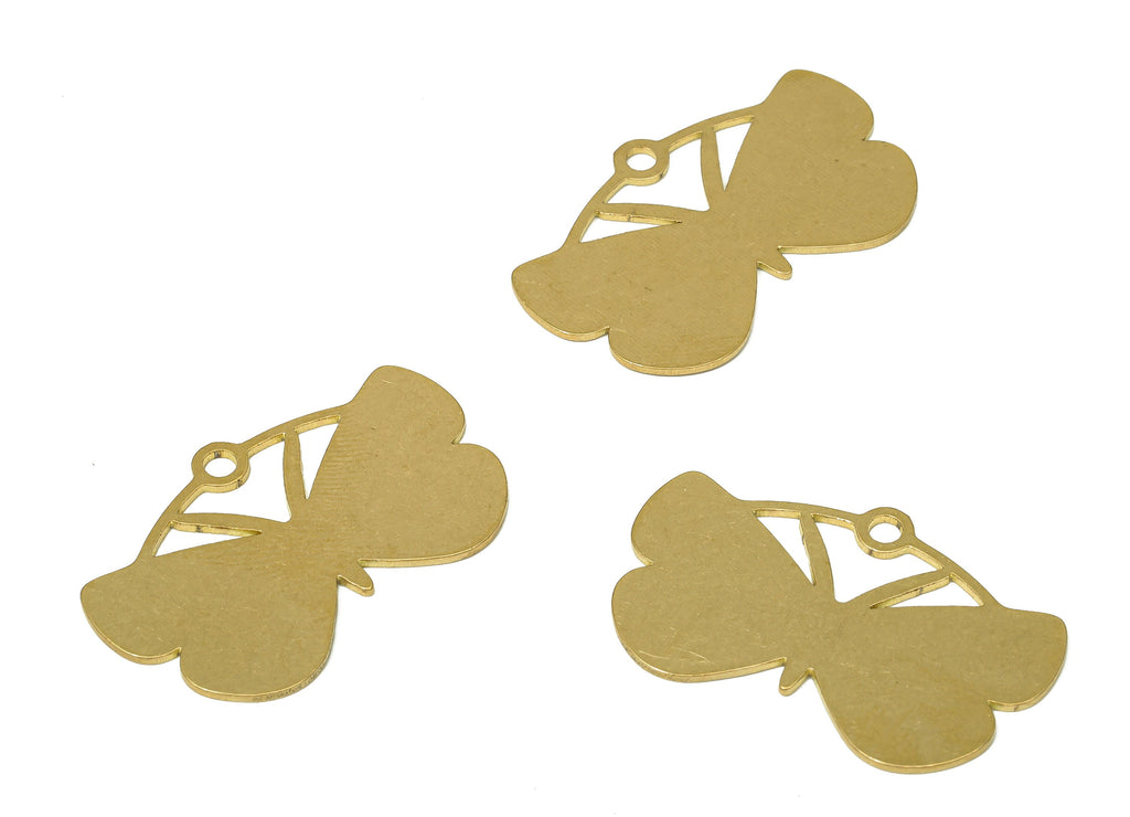 Brass Butterfly Earring Charms - Raw Brass Stamping Blank Pendant With Loop - For Necklace - Earring Findings - 29.86x18.88x0.71mm - PPA4590 - DOMEDBAZAAR