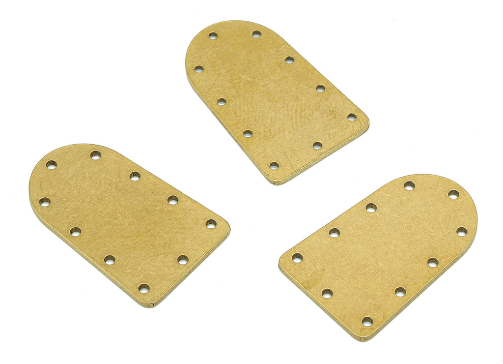 Brass Domed Earring Connector - Raw Brass Stamping Earring - Domed Earring Charm - Domed Charm With 10 Holes - 21.84x13.44x0.76mm - PPZ168 - DOMEDBAZAAR