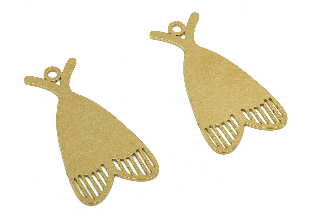 Brass Moth Stamping Blank Charm - Raw Brass Cutout Earring - Moth Pendant With Loop - Insect Charm For Necklace - 34.84x18.6x0.7mm - PPA5505 - DOMEDBAZAAR