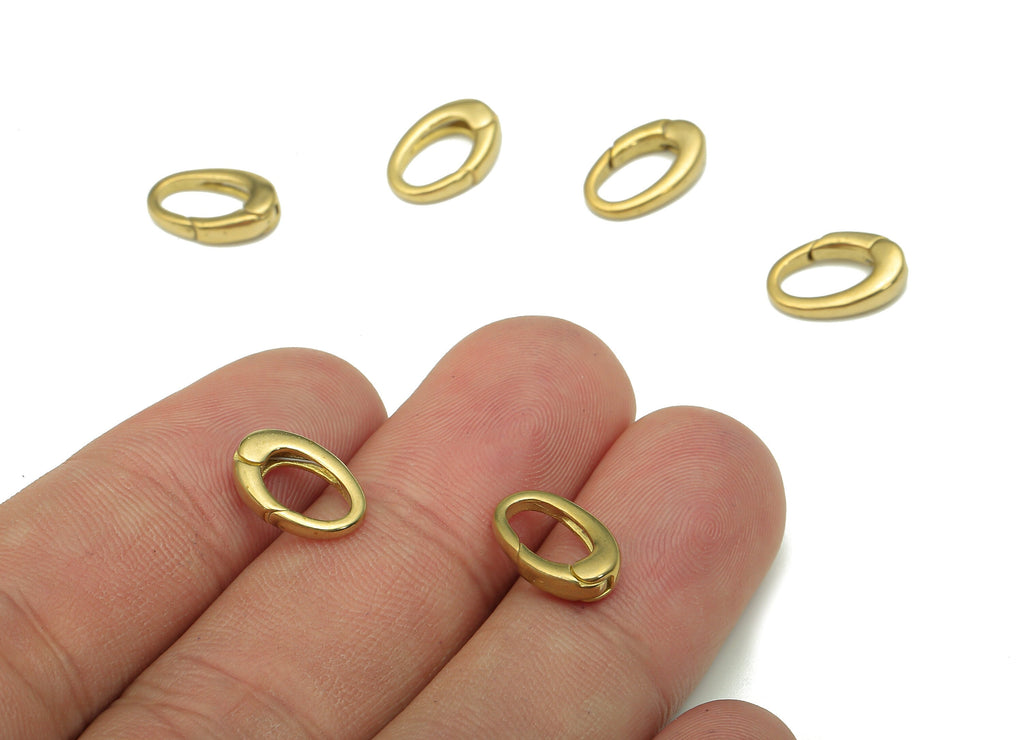 Brass Oval Connector Clasp - Raw Brass Carabiner Parrot Clasp - Parrot Clasp - Lobster Claw Clasp - 12.05x74.8x2.45mm - PP7964 - DOMEDBAZAAR