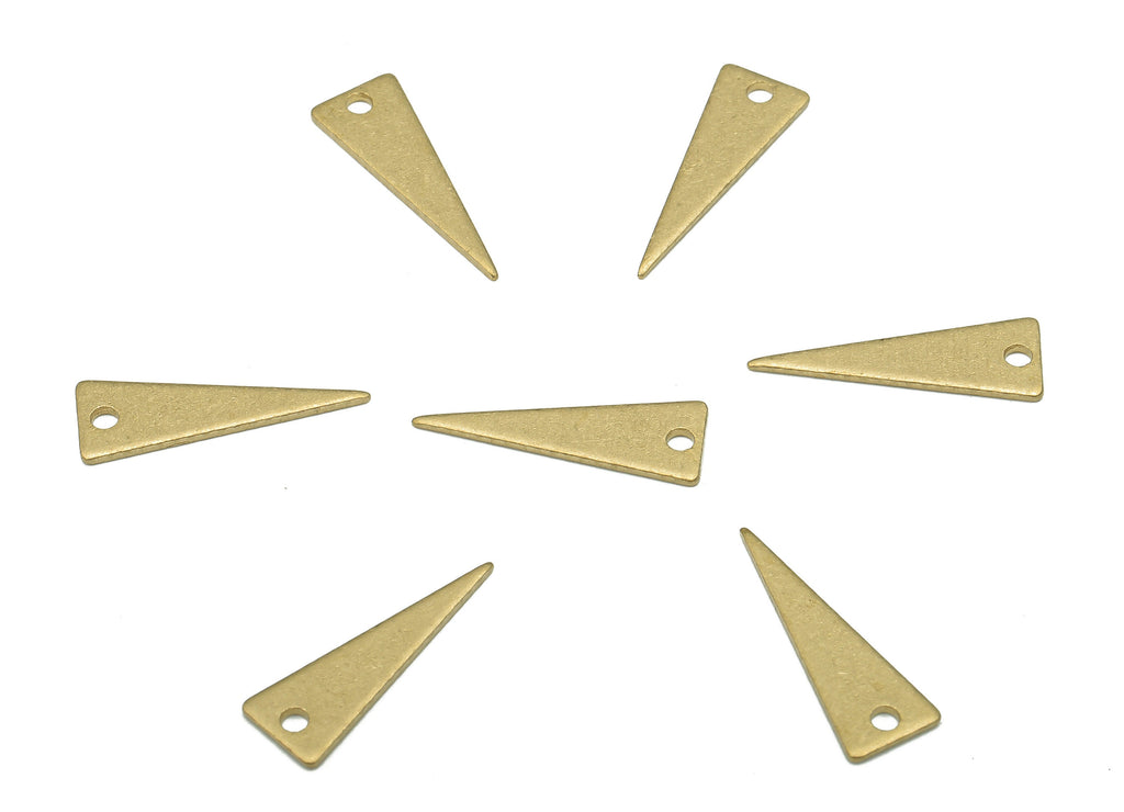 Brass Triangle Earring Charms - Raw Brass Triangle Pendant - Earring Findings - Jewelry Making Supplies - 17.54x5.99x0.82mm - PP7987 - DOMEDBAZAAR