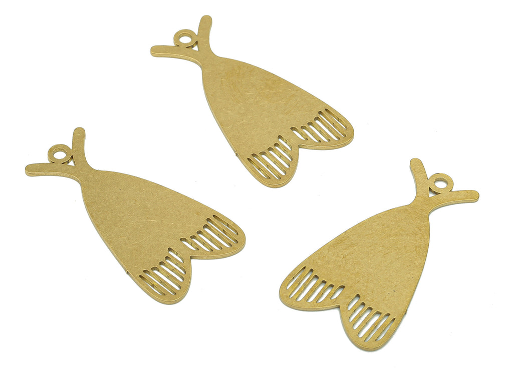 Brass Moth Stamping Blank Charm - Raw Brass Cutout Earring - Moth Pendant With Loop - Insect Charm For Necklace - 34.84x18.6x0.7mm - PPA5505 - DOMEDBAZAAR