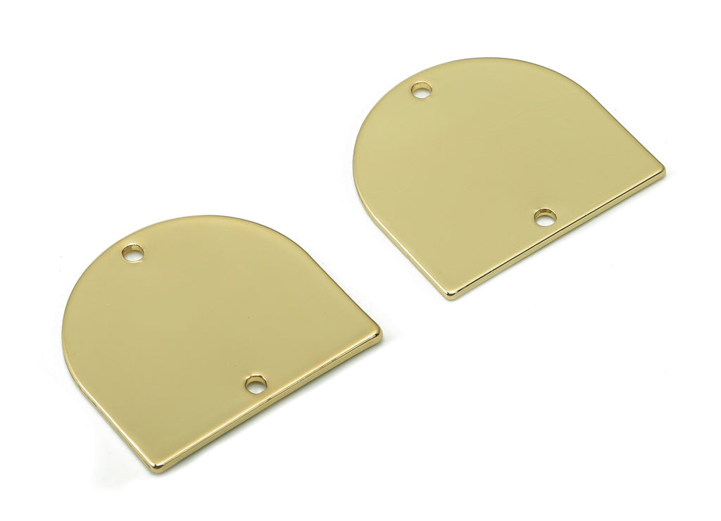 Brass Domed Earring Connector - Gold Domed Earring - Domed Pendant With 2 Holes - 18K Real Gold Plating Charms - 17.22x16.3x0.8mm - RGP5340 - DOMEDBAZAAR