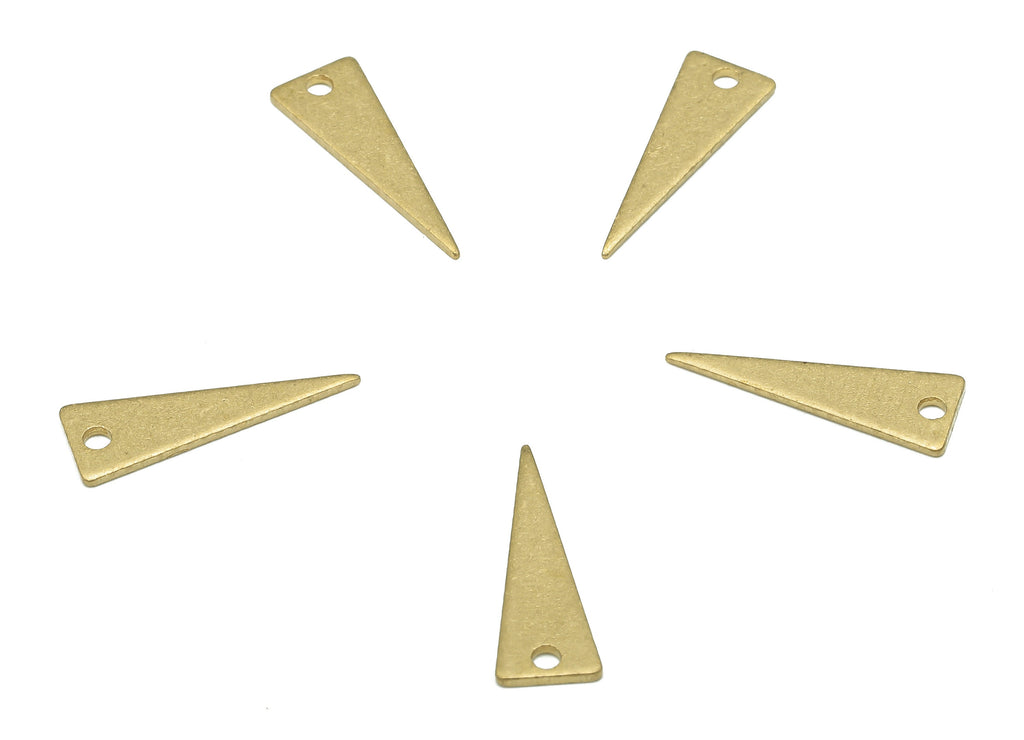 Brass Triangle Earring Charms - Raw Brass Triangle Pendant - Earring Findings - Jewelry Making Supplies - 17.54x5.99x0.82mm - PP7987 - DOMEDBAZAAR