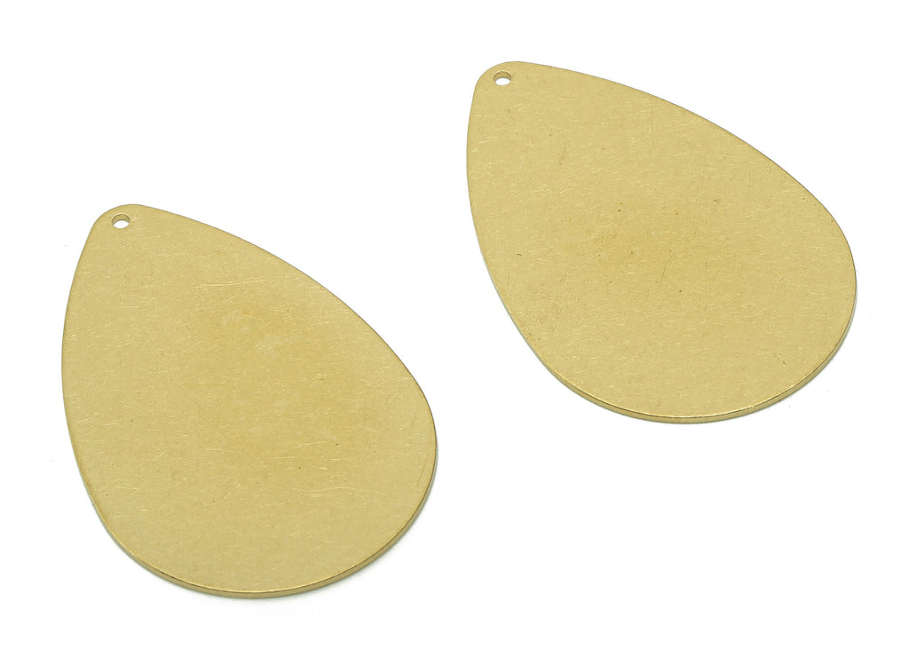Brass Drop Earring Charm - Raw Brass Teardrop Charms - Personalized Stamping Blank - Pendant For Necklace - 43.2x28.3x0.8mm - PP7998 - DOMEDBAZAAR