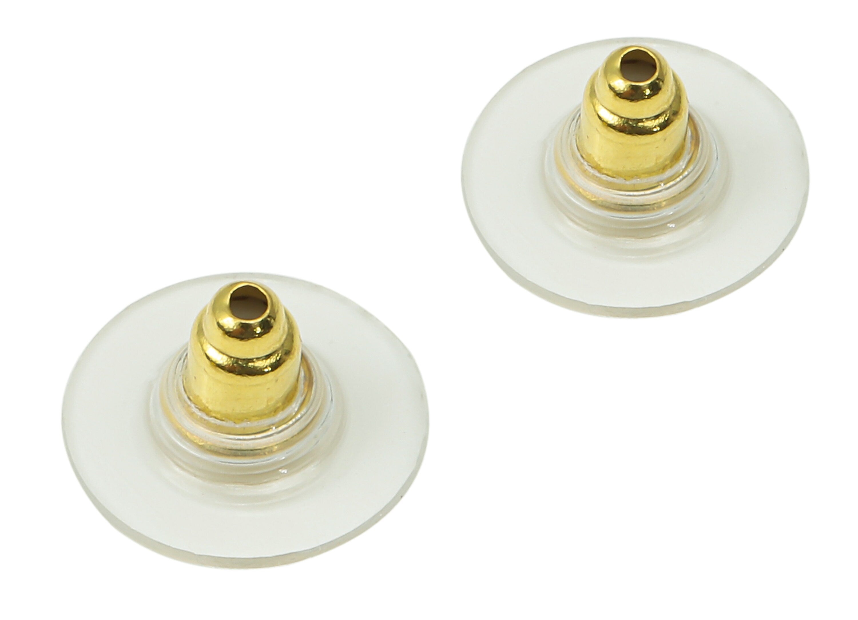Brass Silicone Earring Backs - Disc Earring Stopper With Pads - Silico –  DOMEDBAZAAR