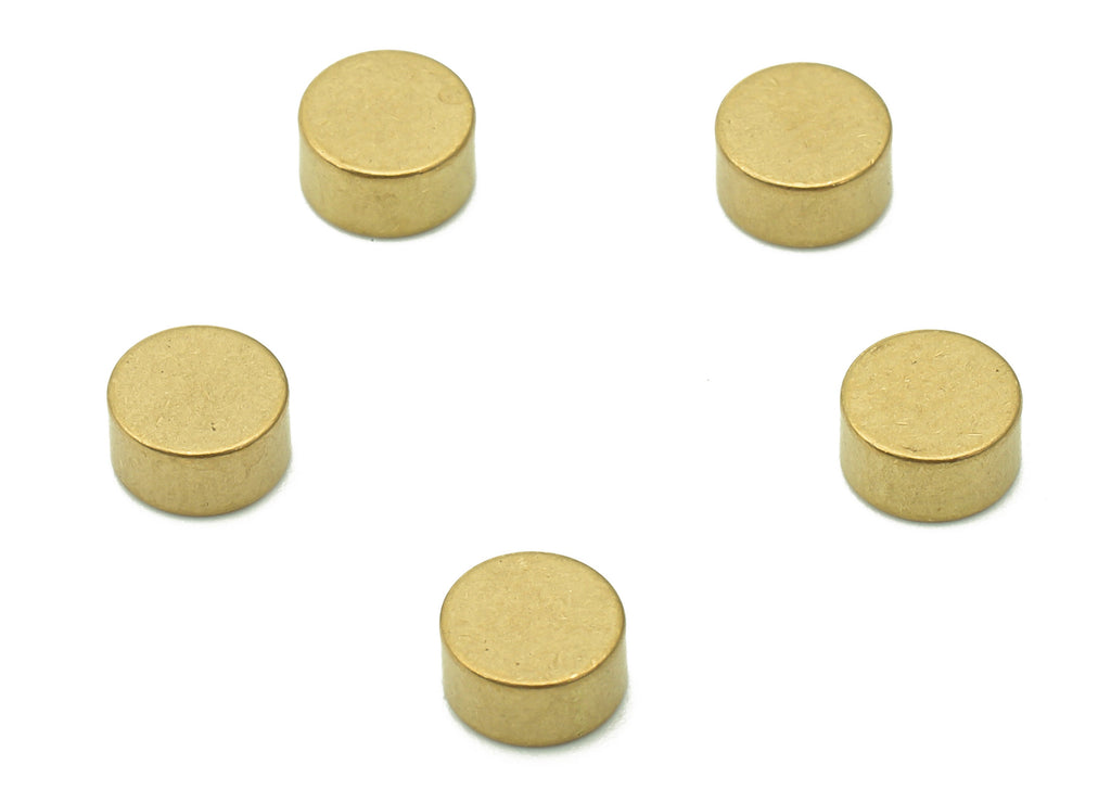 Brass Thick Cyclinder Earring Charms - Raw Brass Mini Circle Charm - Mini Thick Round Earring - Brass Findings - 5.9x5.9x3mm - PP8067 - DOMEDBAZAAR