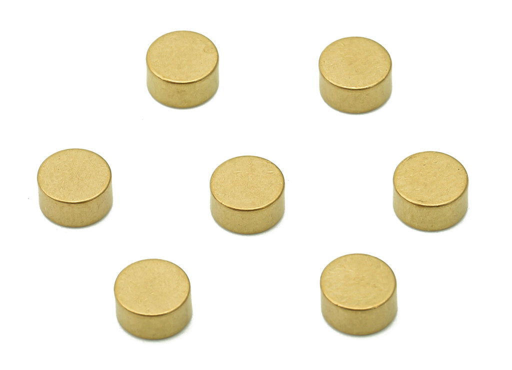 Brass Thick Cyclinder Earring Charms - Raw Brass Mini Circle Charm - Mini Thick Round Earring - Brass Findings - 5.9x5.9x3mm - PP8067 - DOMEDBAZAAR