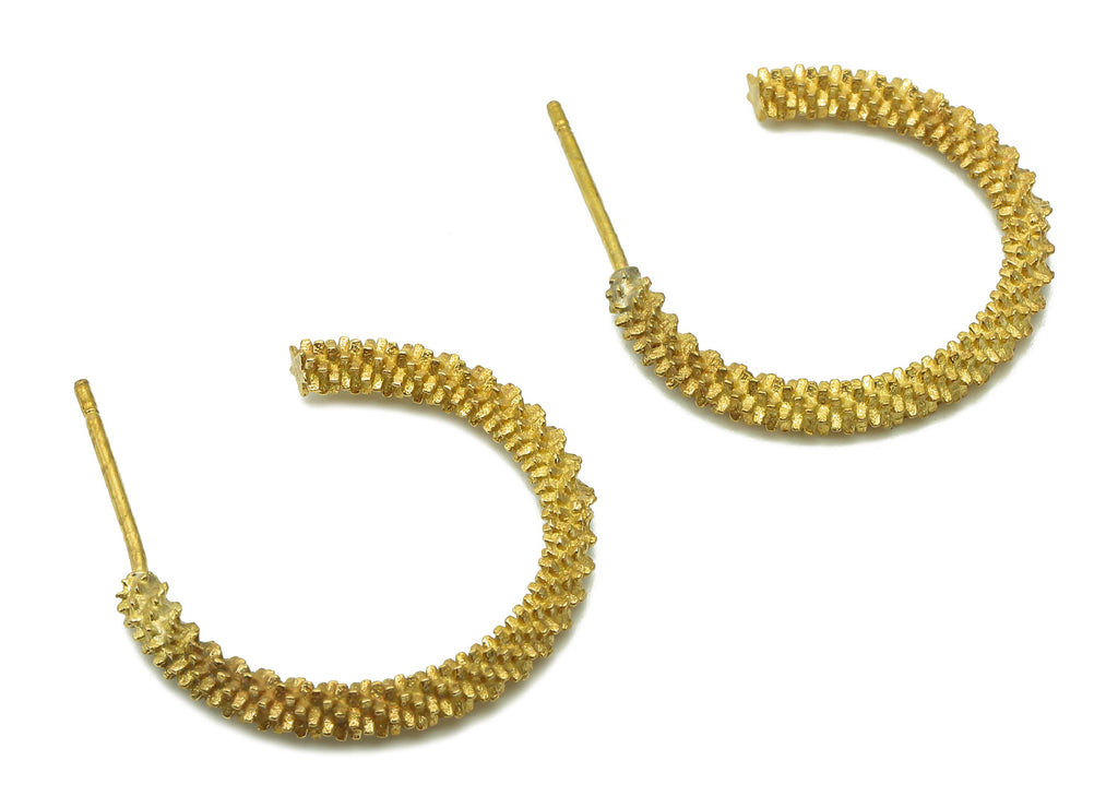 Brass Star Hoop Earrings Stud - Raw Brass C Earring Post - Thick Open Hoop - Ear Wires Stud Earring - Brass Stud - 23.1x19.8x2.6mm - PP8016 - DOMEDBAZAAR