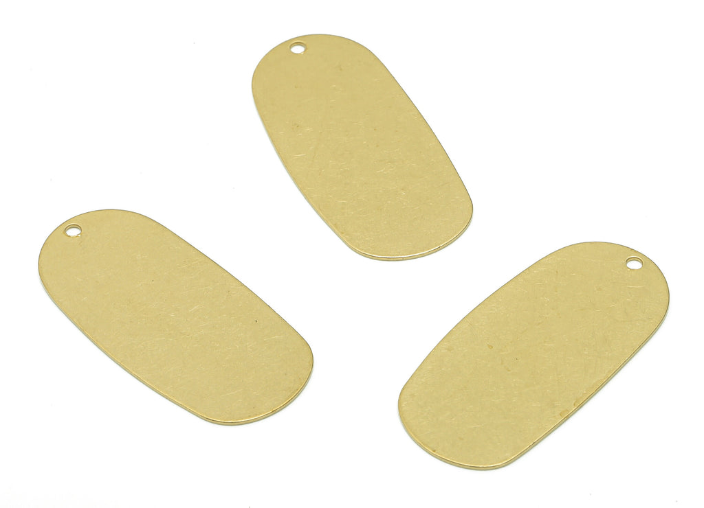 Brass Oval Rectangle Earring Charms - Raw Brass Oval Rectangle Pendant - Earring Findings - Stamping Blank - 29.9x14.2x0.5mm - PP8081 - DOMEDBAZAAR