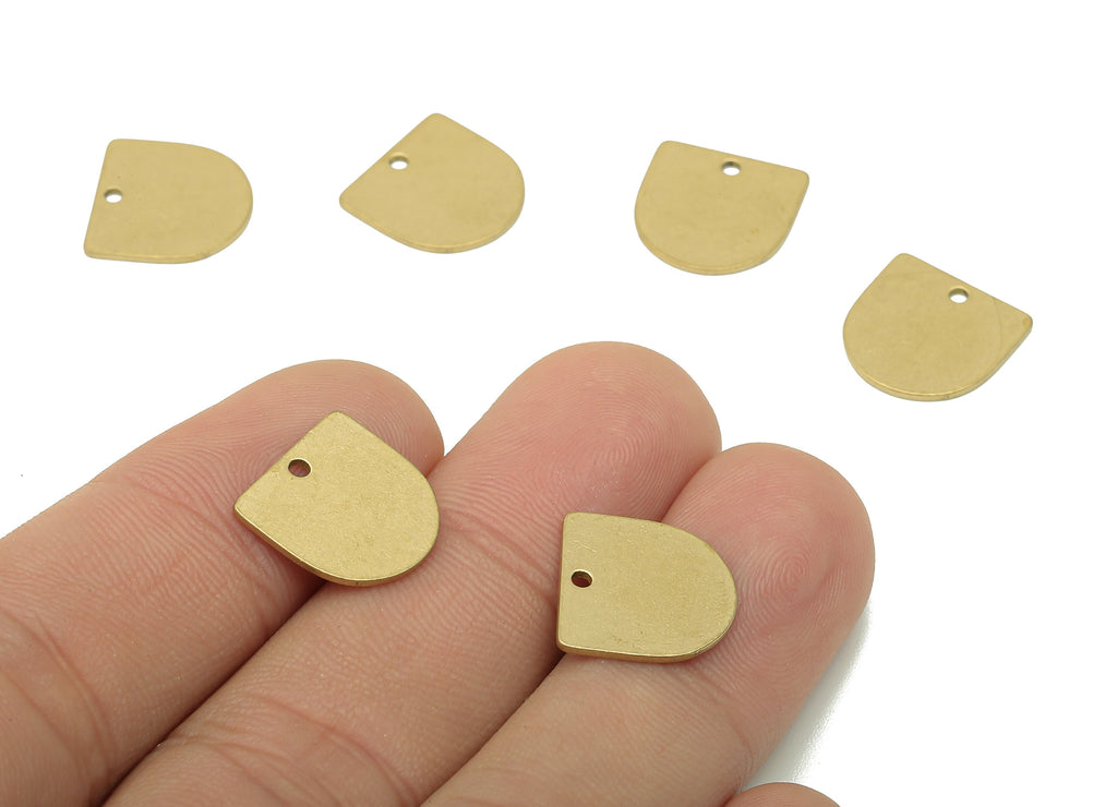 Brass Mini Domed Earrings Charms - Raw Brass Mini Domed Earring - Mini Domed Pendant - Stamping Blank - Domed Charm - 13x12.9x0.7mm - PP8164 - DOMEDBAZAAR