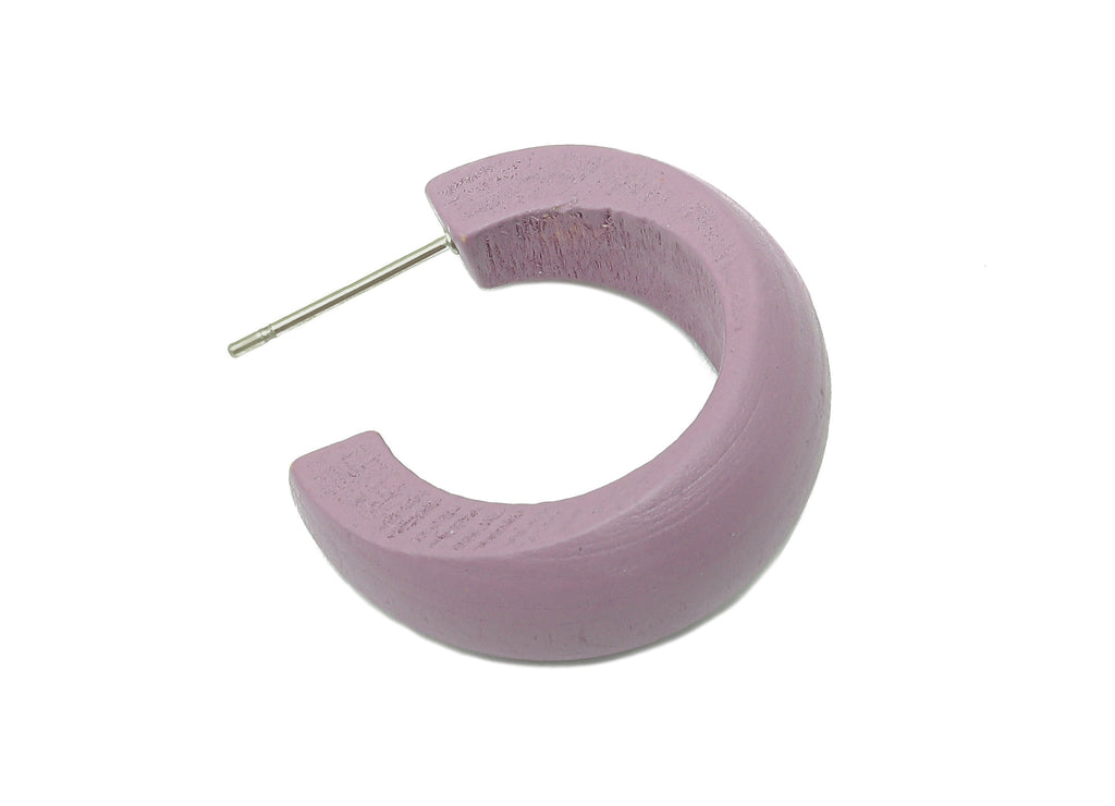 Hemu Open Round C Earring - Purple Open Hoop Earring Post - Hemu Wide Stud Earring - 316 Stainless Steel Stud - 24.4x10.8x4.5mm - BB1295 - DOMEDBAZAAR