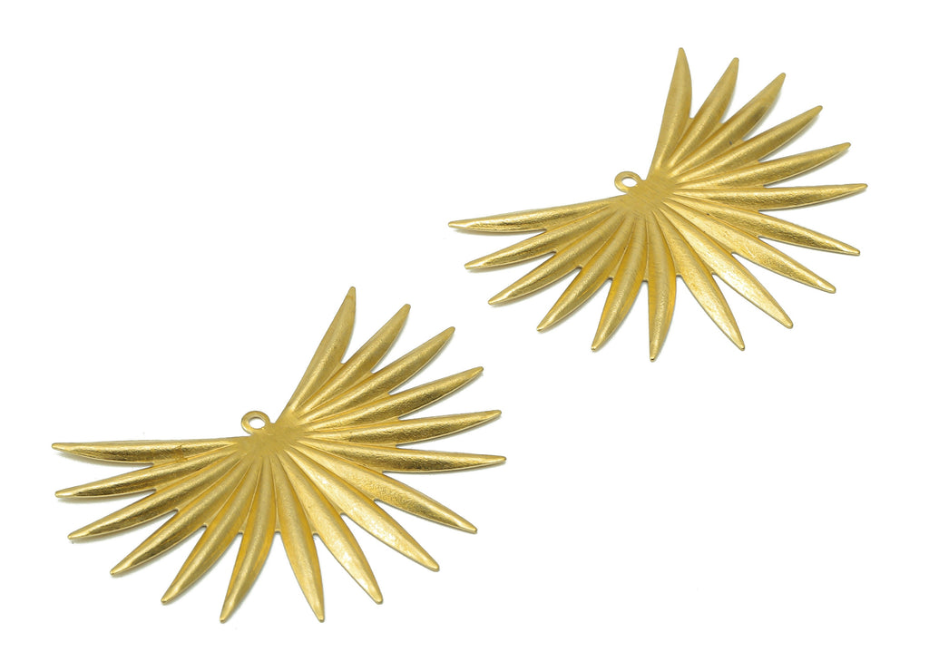 Brass Wing Earring Charms - Raw Brass Fringe Pendant - Fringe Charm With Loop - For Necklace - 42.8x28.98x1.24mm - PP8191 - DOMEDBAZAAR