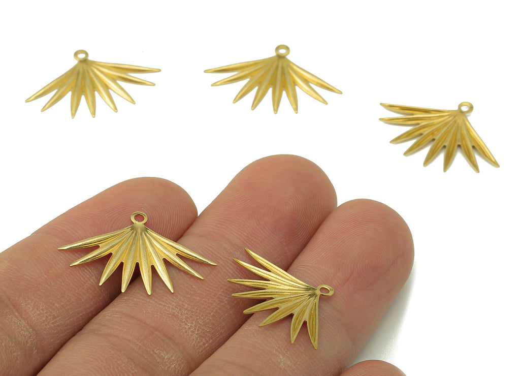 Brass Wing Earring Charms - Raw Brass Wing Pendant - Wing Charm With Loop - For Necklace - 24.48x16.7x0.91mm - PP8192 - DOMEDBAZAAR