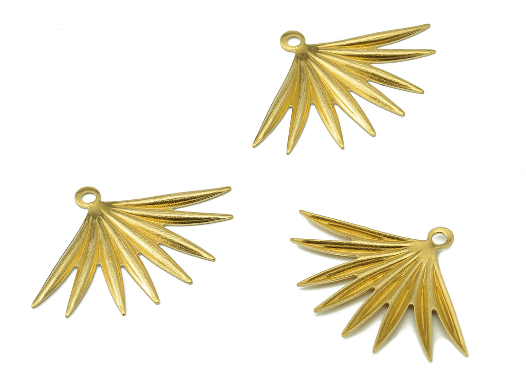 Brass Wing Earring Charms - Raw Brass Wing Pendant - Wing Charm With Loop - For Necklace - 24.48x16.7x0.91mm - PP8192 - DOMEDBAZAAR