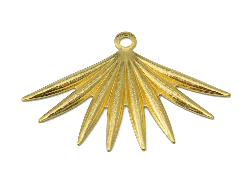 Brass Wing Earring Charms - Raw Brass Wing Pendant - Wing Charm With Loop - For Necklace - 24.48x16.7x0.91mm - PP8192 - DOMEDBAZAAR