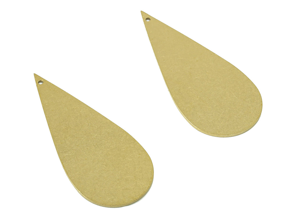 Brass Drop Earrings Charms - Raw Brass Teardrop Earring - Drop Pendant With Hole - Stamping Blank - For Necklace - 44.1x18.6x0.9mm - PP8243 - DOMEDBAZAAR