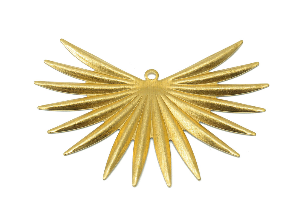 Brass Wing Earring Charms - Raw Brass Fringe Pendant - Fringe Charm With Loop - For Necklace - 42.8x28.98x1.24mm - PP8191 - DOMEDBAZAAR