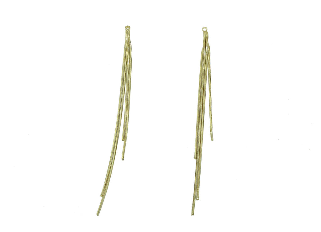 Brass Snake Earring Tassel - Gold Tone Plated Brass Earring Tassel - Gold Snake Tassel Chain - Jewelry Supplies - 100x 2.43x 2.05mm - PP8562 - DOMEDBAZAAR
