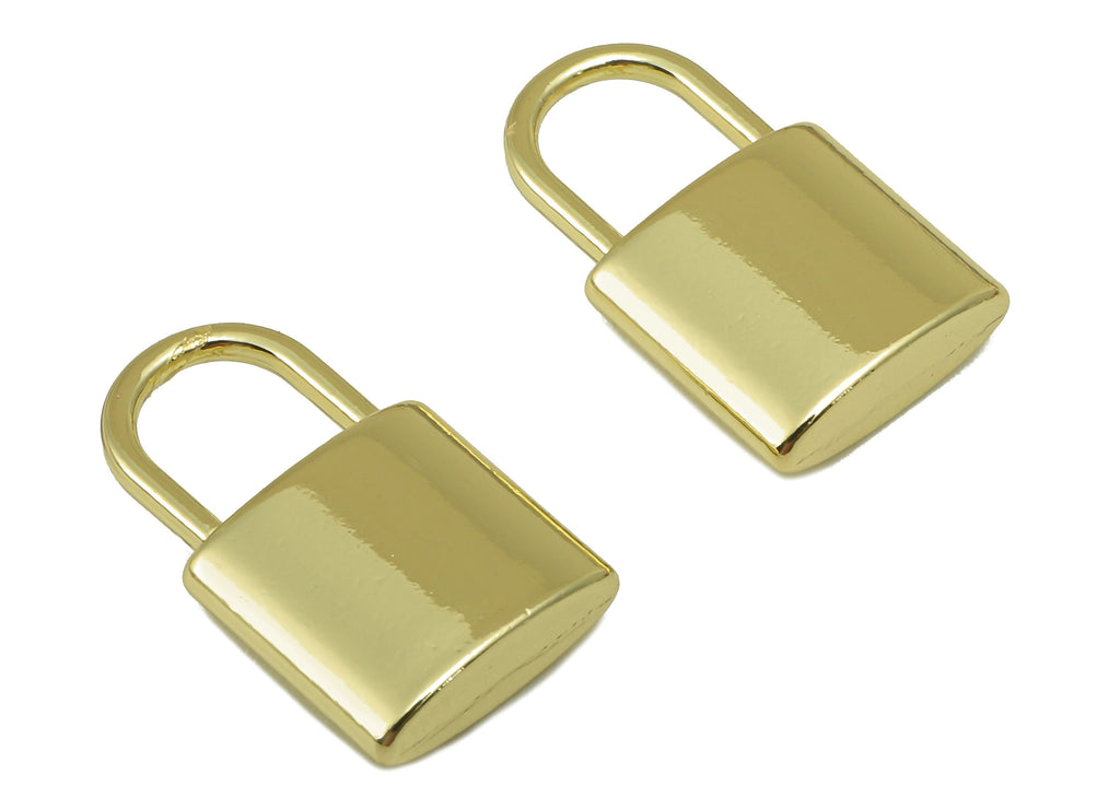 Alloy Lock Charms - Zinc Alloy Padlock Pendant - Zinc Alloy Padlock Charm - KC Gold Tone Plated Alloy - 18.39 x 10.92 x 3.94mm- ZZ2039 - DOMEDBAZAAR