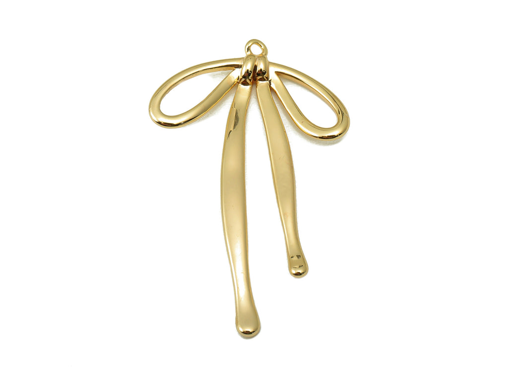 Brass Butterfly Bow Earrings- Brass Butterfly Bow Charm-Necklace Pendant-Butterfly Bow Necklace-Jewelry Supplies-32.64x20.13x1.43mm-RGP6158 - DOMEDBAZAAR