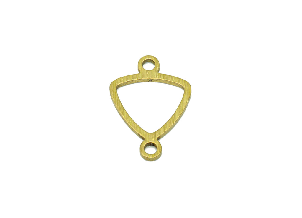 Brass Triangle  Earring Connector - Raw Brass Textured  Charm - Bracelet  Connector - Jewellery Supplies - 14 x 9x0.81mm - PP8397 - DOMEDBAZAAR