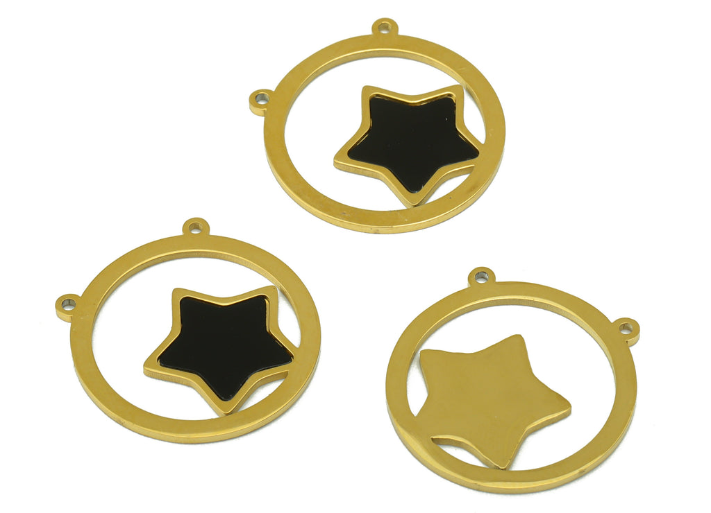 15/30pcs Yellow Enamel Star Charms for Jewelry Making, 8mm Bulk Pack  CHA1389 