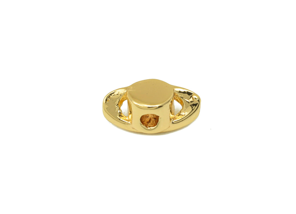 Brass Earth Spacer Bead - Brass Mini Earth Charms - Gold Earth Pendant - for Necklace - 18K Real Gold Plated - 8.09x 4mm x 3.23mm- RGP6433 - DOMEDBAZAAR
