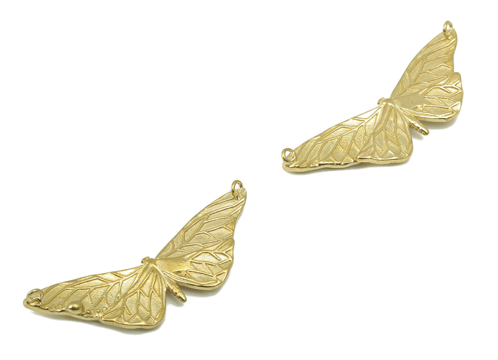 Brass Butterfly Earrings - Raw Brass Butterfly Earring Figvre - Butterfly Charm -Jewelry Supplies-33 x11 x1.79mm-PP8315 - DOMEDBAZAAR
