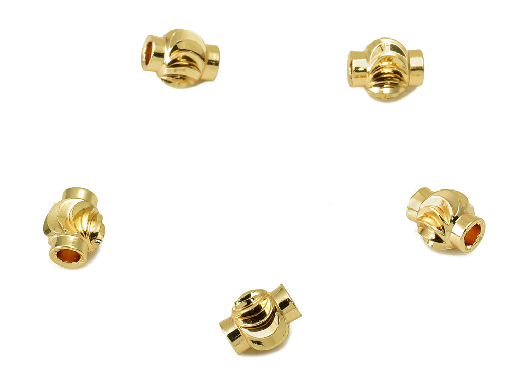 Brass Spacer Beads - Brass Gold Lantern Spacer Beads - Round Mini Spacer Beads - Jewelry Making-- 18K Gold Plated- 4.96x4.96x1.42mm -RGP6047 - DOMEDBAZAAR