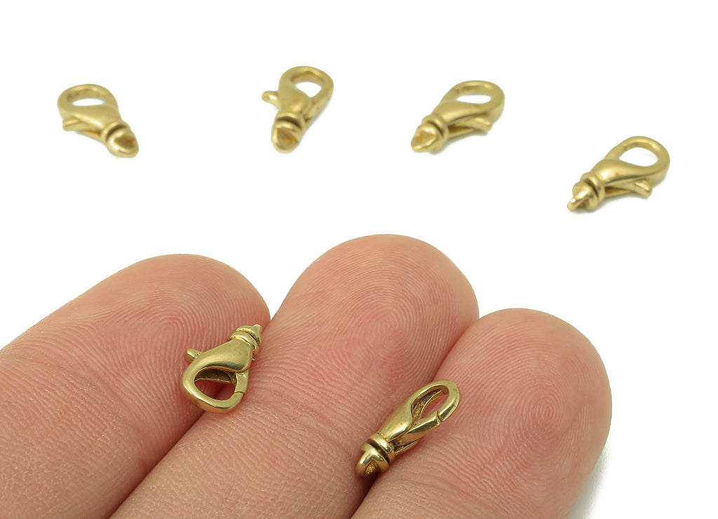 Brass Lobster Claw Clasps - Raw Brass Mini Parrot Clasp -Jewelry Supplies - For Bracelet - For Necklace - 12.17 x 6.36 x 3.07mm - PP8295 - DOMEDBAZAAR