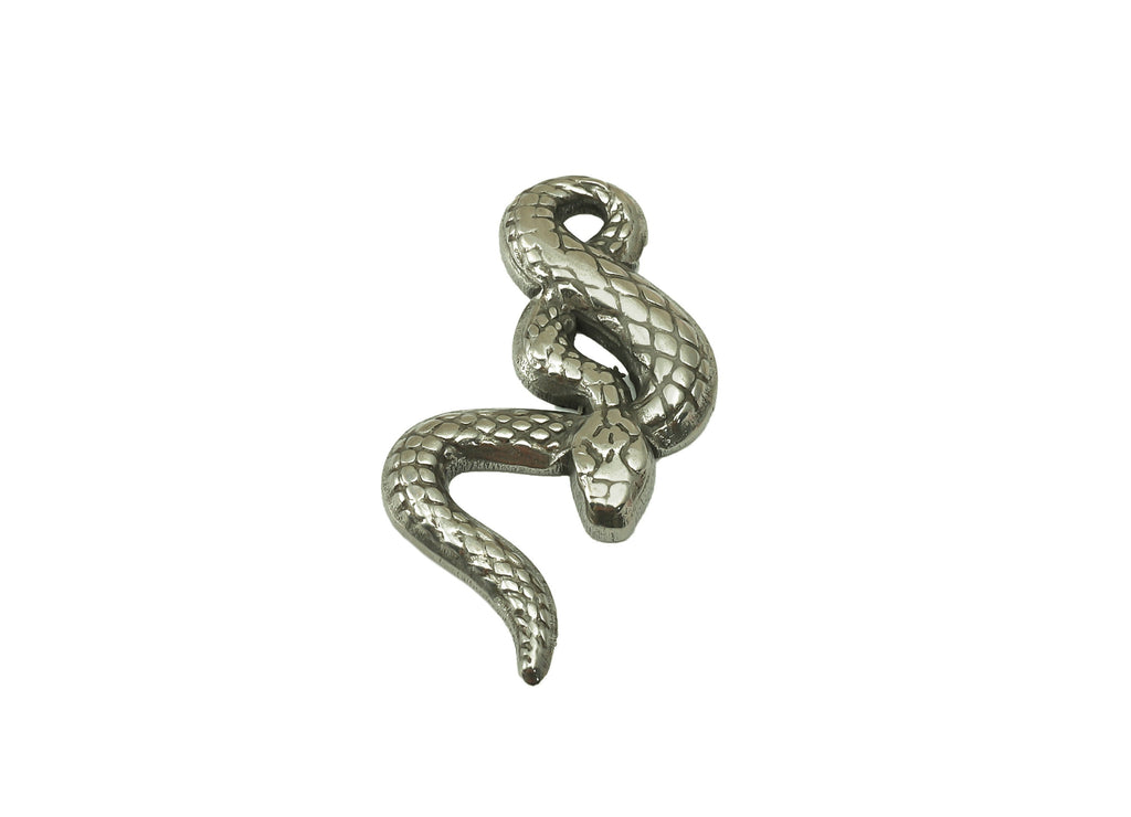 Stainless Steel Snake Earring Charms - Steel Cross Snake -Stainless Steel Snake - Steel Textured Animal Charm -24.54x 10.2 x 2.07mm - SS1432 - DOMEDBAZAAR