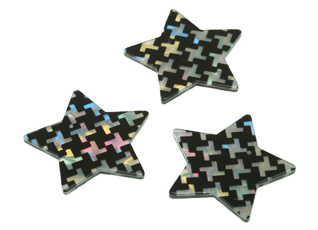 Acetates Star Earring Charms - Acetate Star Cross laser Pendant - Jewelry Supplies - Color Code: A875- 40x39.99x 2.46mm - AC2551-A880 - DOMEDBAZAAR