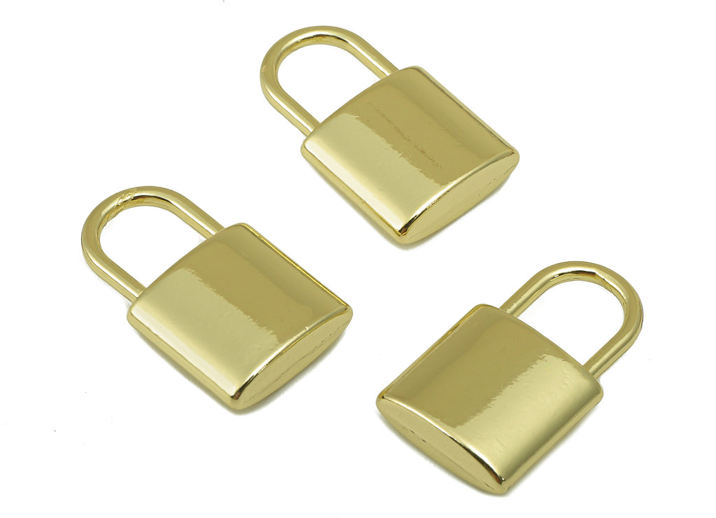 Alloy Lock Charms - Zinc Alloy Padlock Pendant - Zinc Alloy Padlock Charm - KC Gold Tone Plated Alloy - 18.39 x 10.92 x 3.94mm- ZZ2039 - DOMEDBAZAAR