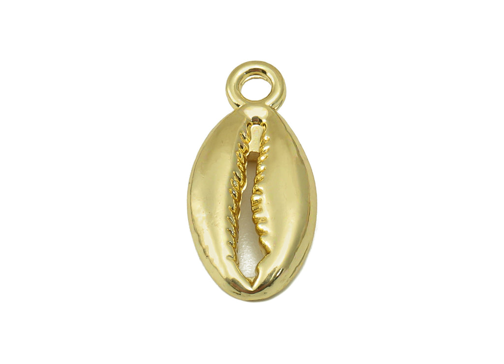 Alloy Lobster Charm - Zinc Alloy Gold Cowrie Charm - Bead Conches -Zinc Alloy Lobster Charm - KC Gold Tone Plated -17.25x8x3mm- ZZ2045 - DOMEDBAZAAR