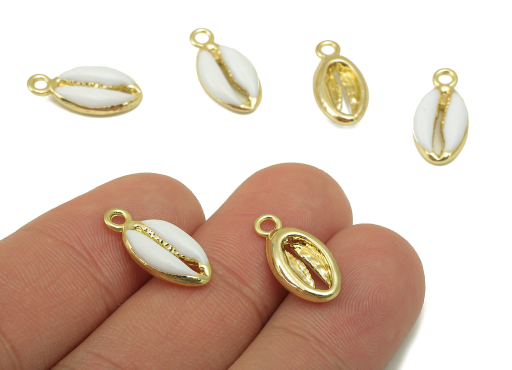 Alloy Lobster Charms - Zinc Alloy Cowrie - Bead Conches - Zinc Alloy Lobster Charms - KC Gold Tone White Plated - 17.28x 8.39x 3.6mm- ZZ2049 - DOMEDBAZAAR