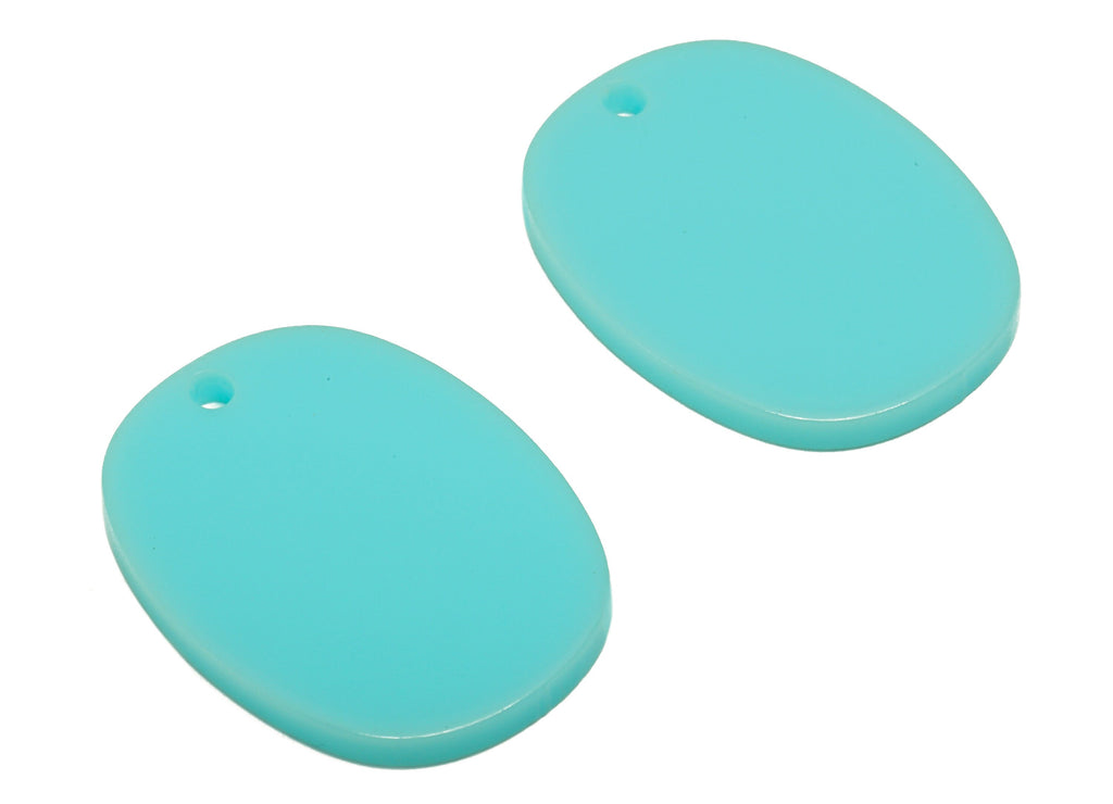 Acrylic Oval Earring Charms - Oval Blue Pendant - Earring Findings - Jewelry Supplies - Color Code: A902 - 26.45x 20.31x 2.29mm- AC1158-A902 - DOMEDBAZAAR