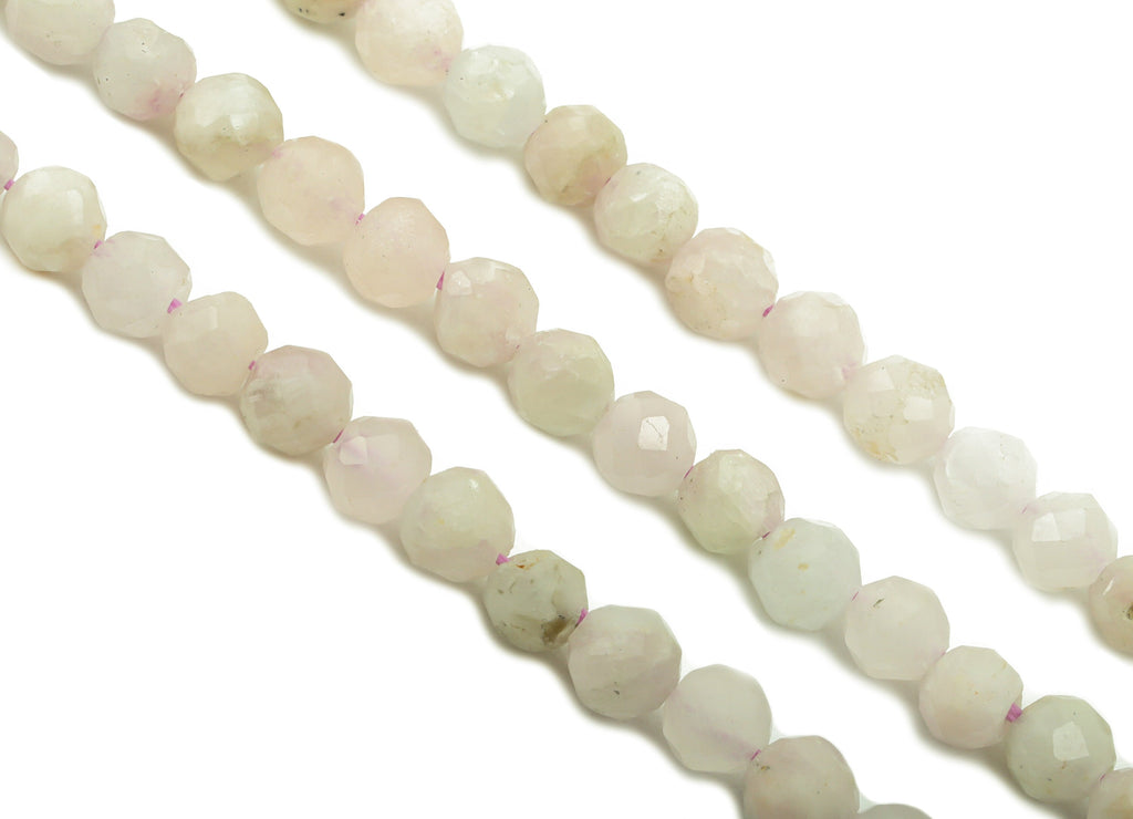 Kunzite Round Crystal Beads 4mm - 15.5 inch - Round Faceted Gemstone Beads - Natural Stone Beads - 4.33 x 4.33 x 4.38mm - NS1890 - DOMEDBAZAAR