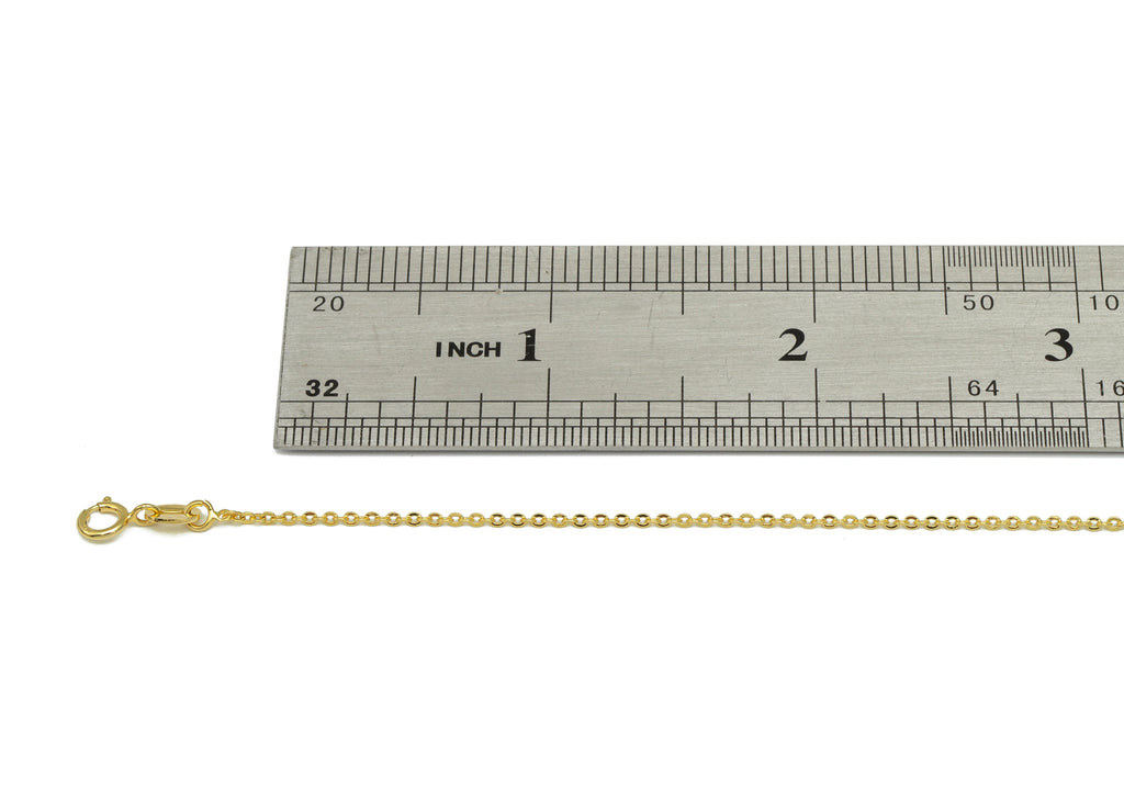 Brass Cable Chain - Finished Cable Chain - 48cm Flat Cable Chain - 18K Real Gold Plated Brass - Cable Chain - 5.71x 7.64x 0.94mm - RGP6434 - DOMEDBAZAAR