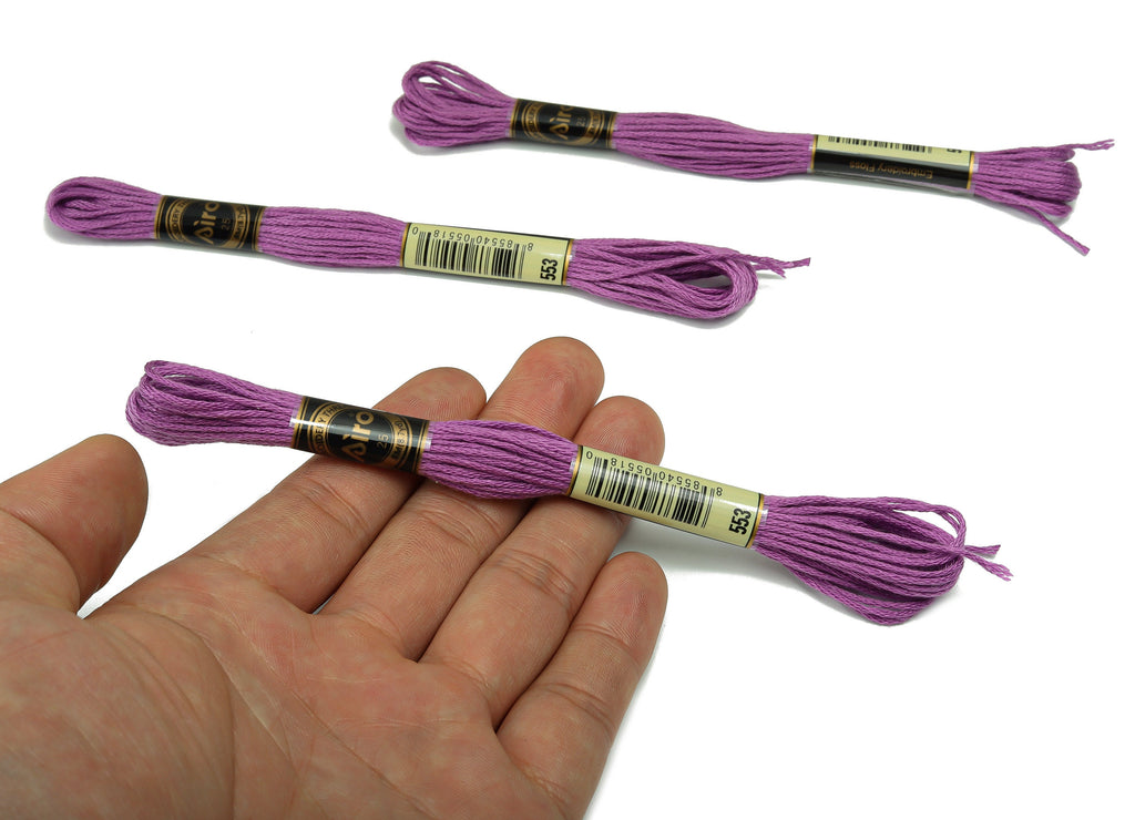Embroidery Floss - 12 Skeins of 8 meters - Embroidery Thread - Cross Stitch Floss - Embroidery Accessories - HM1055-553 - DOMEDBAZAAR