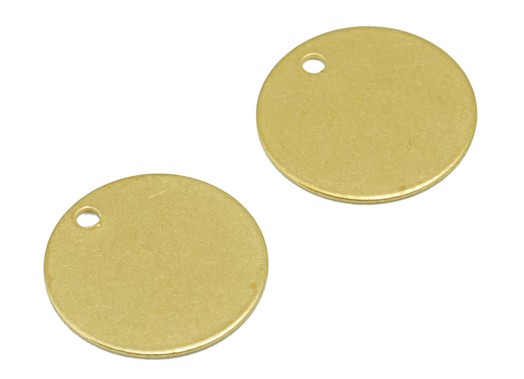 Brass Round Charm - Raw Brass Circle Pendant - Stamping Blank Earring Charm - For Necklace -For Bracelet -14.04x14 x 0.5mm- PP8593 - DOMEDBAZAAR