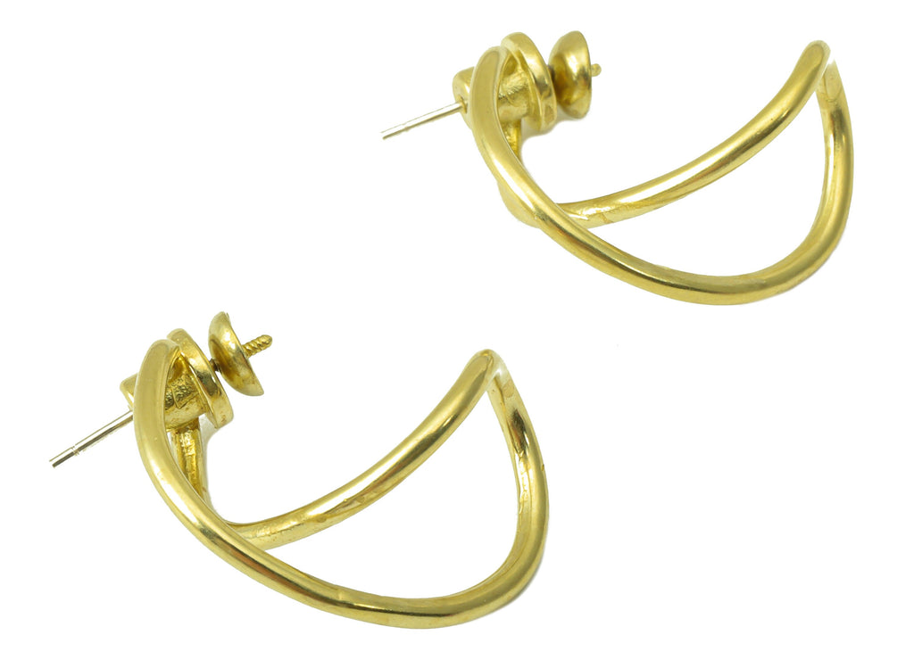 Brass Infinity Earrings Stud - Raw Brass Earring Post -Brass Wire Earring for Pearl - Brass Stud -Jewelry Supplies -22.33x18.98x2mm - PP8416 - DOMEDBAZAAR