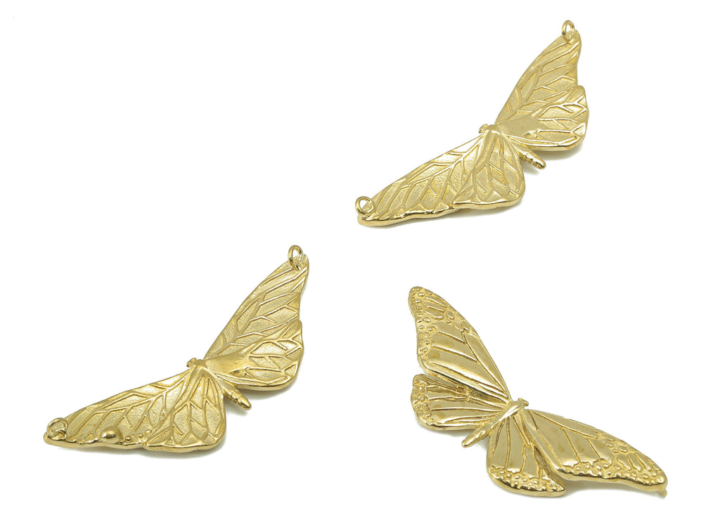 Brass Butterfly Earrings - Raw Brass Butterfly Earring Figvre - Butterfly Charm -Jewelry Supplies-33 x11 x1.79mm-PP8315 - DOMEDBAZAAR
