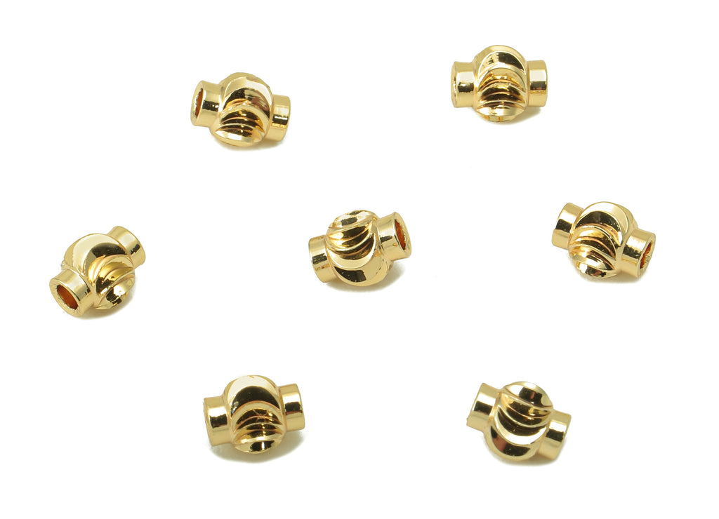 Brass Spacer Beads - Brass Gold Lantern Spacer Beads - Round Mini Spacer Beads - Jewelry Making-- 18K Gold Plated- 4.96x4.96x1.42mm -RGP6047 - DOMEDBAZAAR