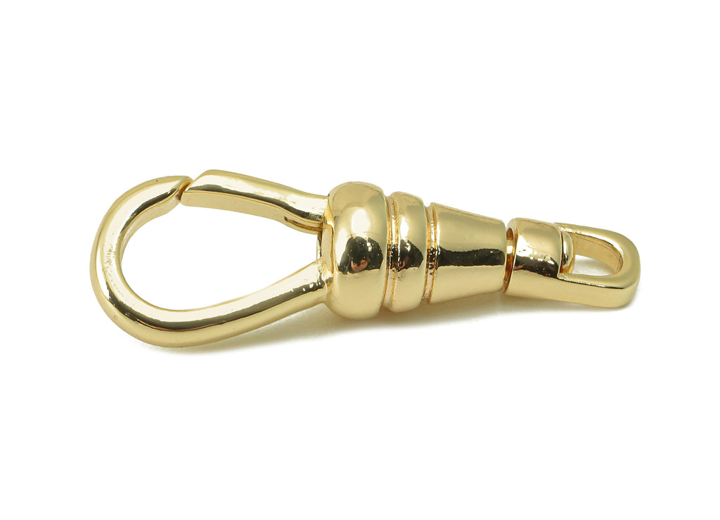 Brass Lobster Claw - Brass Gourd Clasp Charm -Brass Parrot Clasps- For Necklace - 18K Real Gold Plated - 25.84x 8.2x 2.22mm-RGP6052 - DOMEDBAZAAR