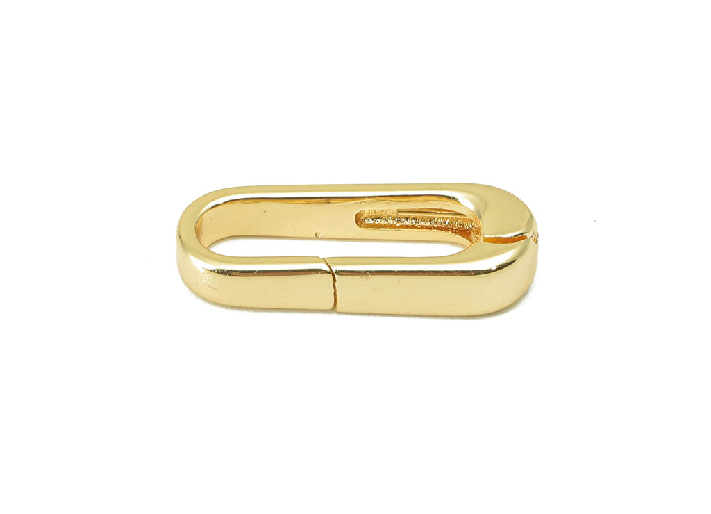 Brass Ellipse Clasp - Brass Gold Hoop Clasp - Brass Hoop Clasp- 18K Real Gold Plated -Jewelry Making - 15.83 x 6.24 x 1.1mm- RGP6089 - DOMEDBAZAAR