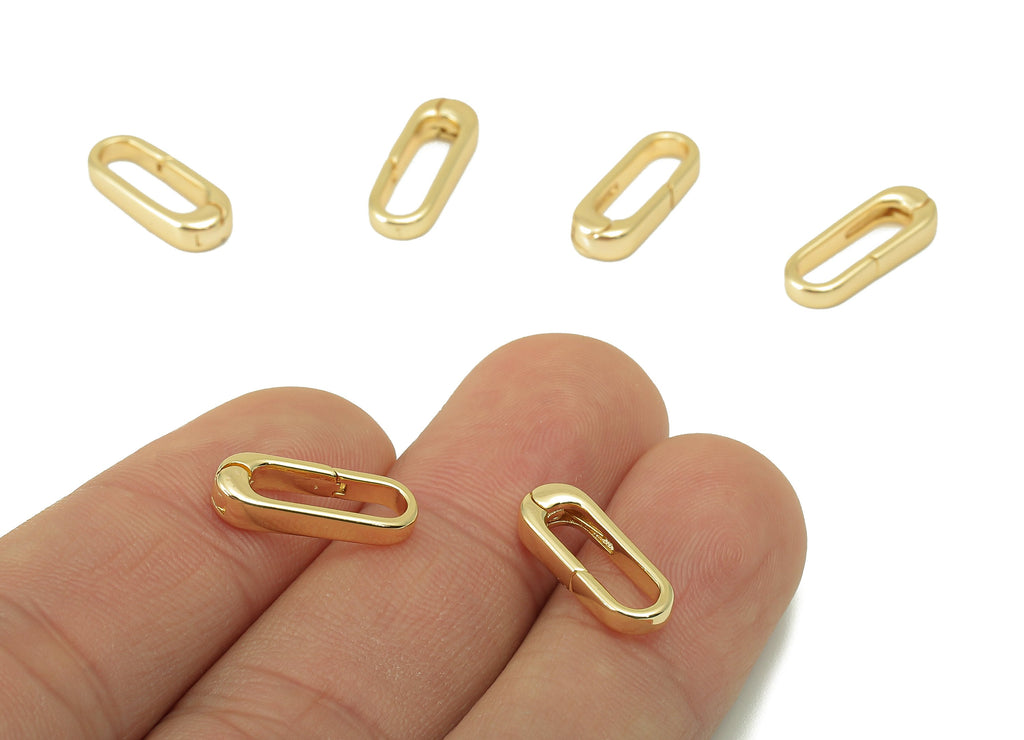 Brass Ellipse Clasp - Brass Gold Hoop Clasp - Brass Hoop Clasp- 18K Real Gold Plated -Jewelry Making - 15.83 x 6.24 x 1.1mm- RGP6089 - DOMEDBAZAAR