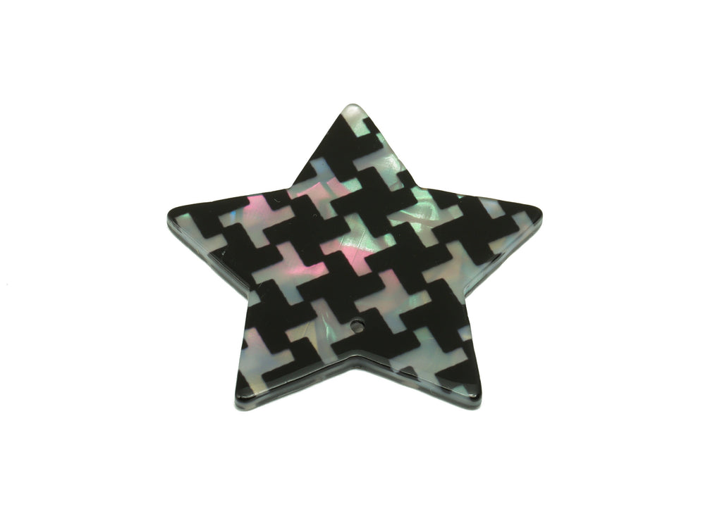 Acetates Star Earring Charms - Acetate Star Cross laser Pendant - Jewelry Supplies - Color Code: A875- 40x39.99x 2.46mm - AC2551-A880 - DOMEDBAZAAR