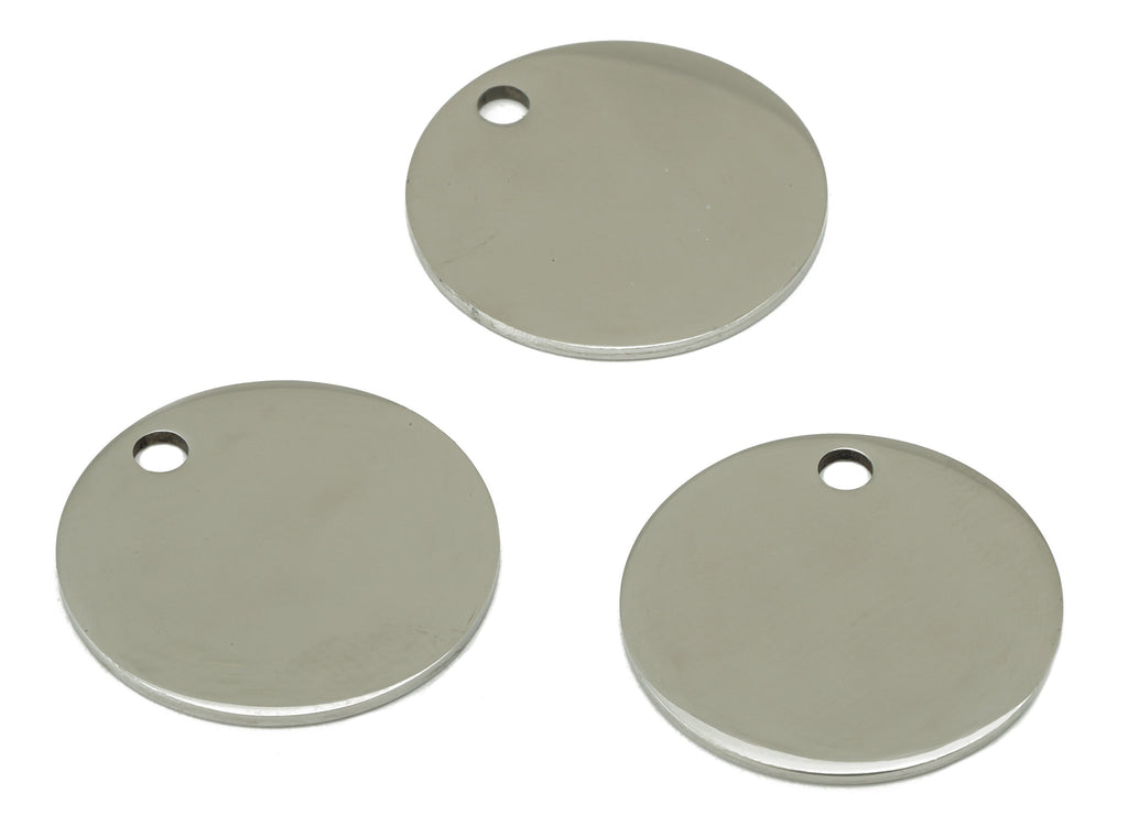 Stainless Steel Round Earring Charm - Steel Round Pendant -Circle Earring Charm - Stamping Blank - For Necklace -19.97x20x1mm- SS1463 - DOMEDBAZAAR